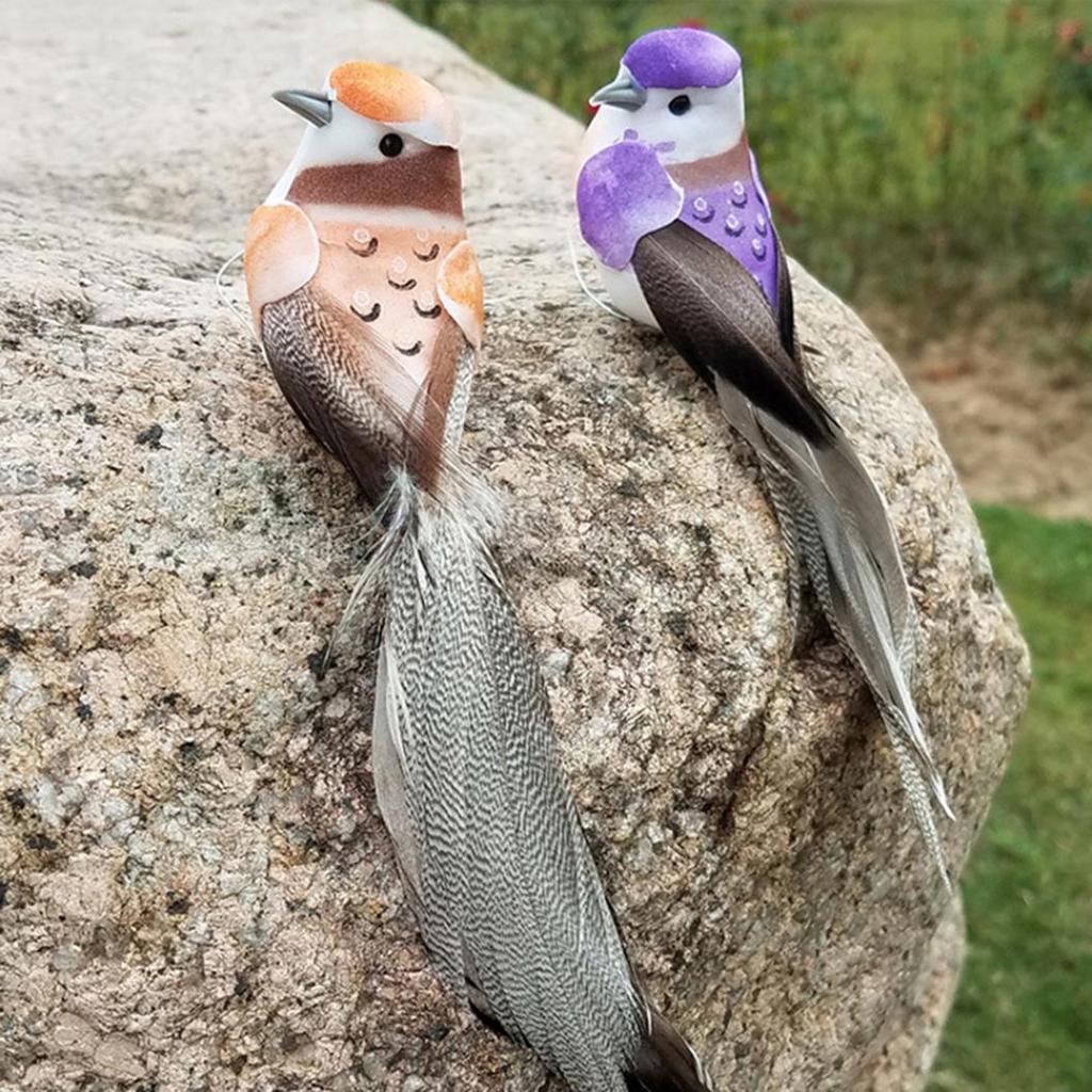 Artificial Foam Feather Animal Bird Figurine Ornament Lawn Yard Garden Decor