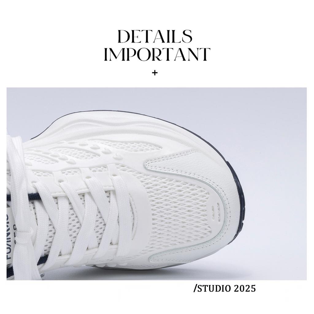 Global Daddy Shoes Men's ZHQ1263 Summer Men's Versatile White Casual Men's Shoes Mesh Breathable Sneakers