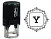 Printtoo Square Swirl Border Alphabet Y Monogram Initial Self Inking Rubber Stamp Office