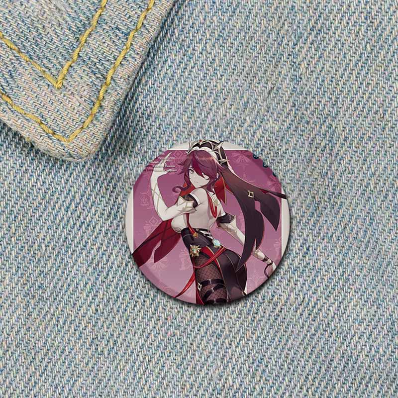 58 мм аниме Genshin Impact значки Yae Miko Xiao Zhongli, эмалированные булавки, мультяшная пуговица, брошь, украшение на грудь для рюкзаков, подарки для фанатов