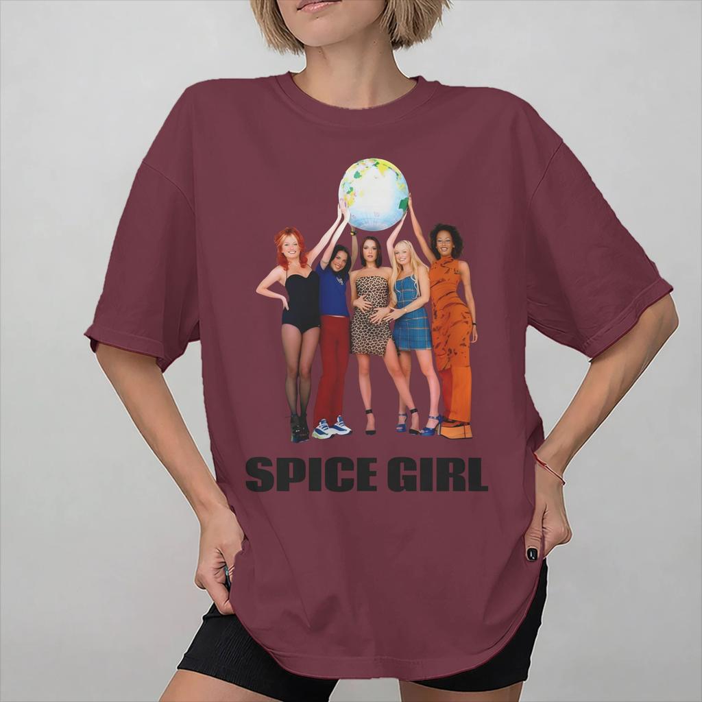 Унисекс Женская Футболка с Графическим Принтом Spice Girls Поп-Группа Тур Футболка Чистый Хлопок Футболки Одежда
