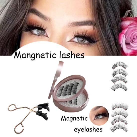 1 Set Magnetic Eyelashes with Tweezer Natural Looking Magnetic Fake Lashes with Applicator Tool Women Girls Eye Makeup Tools