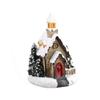 Resin Lit Mini House Decor With LED Light Christmas Village Scene Ornament For Tabletop Window Display And Tree Decoration
