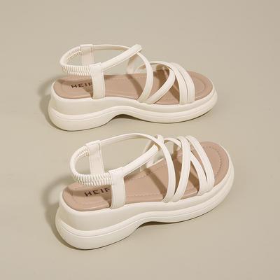 Модные классические женские сандалии CRLAYDK, эластичная лента, удобная платформа, женские туфли на ремешках, летние пляжные прогулочные повседневные элегантные шлепанцы