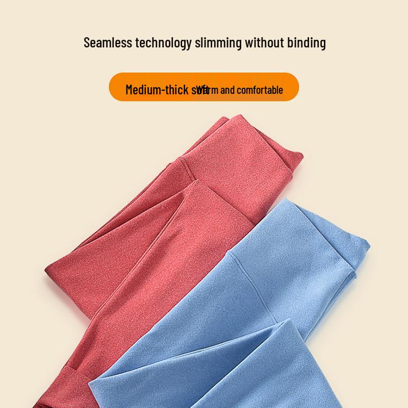 Женские большие размеры с высокой талией, эластичные, контролирующие, на флисовой подкладке, осенне-зимние теплые бесшовные леггинсы