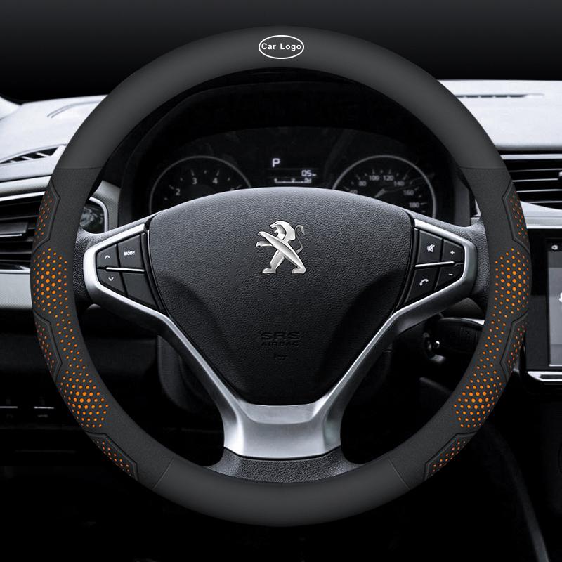 Car Carbon Fiber Steering Wheel Cover For Peugeot 107 108 206 207 208 301 307 308 406 407 408 508 607 106 3008 4008 5008 GT RCZ