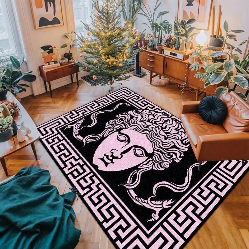 Современный черно-белый ковер для украшения гостиной Высококлассные роскошные ковры Нескользящий прикроватный коврик для спальни Моющийся коврик для пола в прихожую