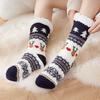 Women's Socks Christmas Cartoon Kawaii Cute Sweet Mid Tube Socks Winter Velvet Thickened High-quality Warm Floor Socks For Girl