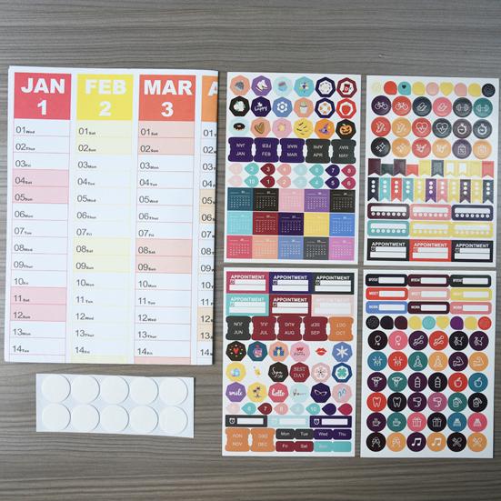 Настенный календарь на год 2025 г. Настенный календарь на целый год на одной странице Планировщик на 12 месяцев с наклейками для офиса и школы