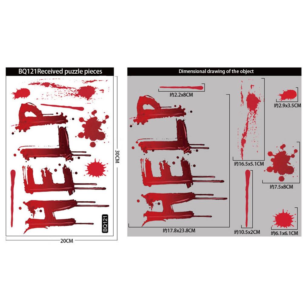 Статические наклейки Прозрачный узор Создают праздничную атмосферу 25*35см ПВХ Вечеринка и праздничное украшение Хоррор наклейки Наклейка