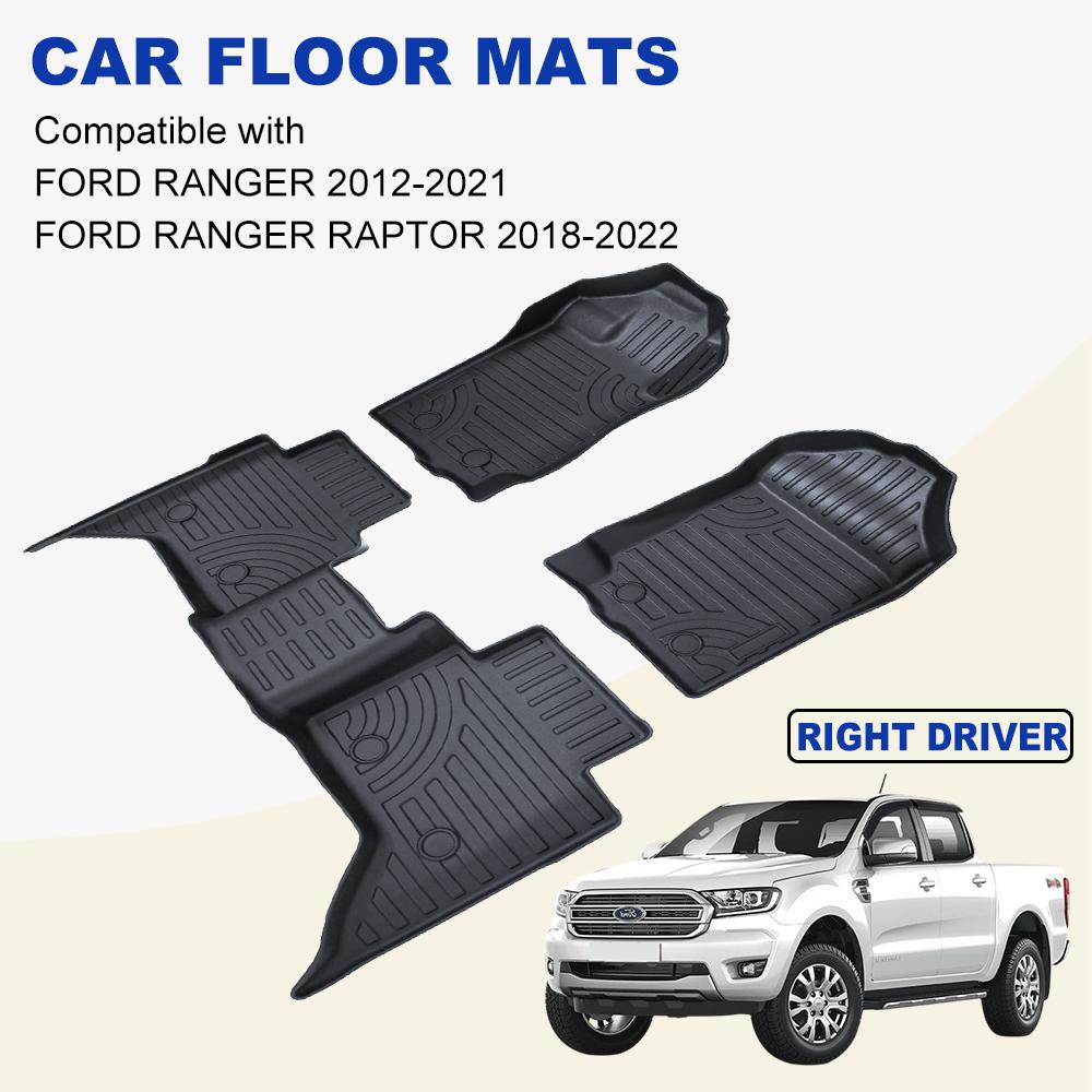 TPE 3D Коврики для пола Коврик для ног для Ford Ranger T6 T7 T8 2012-2025 Ranger Raptor Двойная кабина 4x4 Пикап Аксессуары для интерьера Коврик для пола