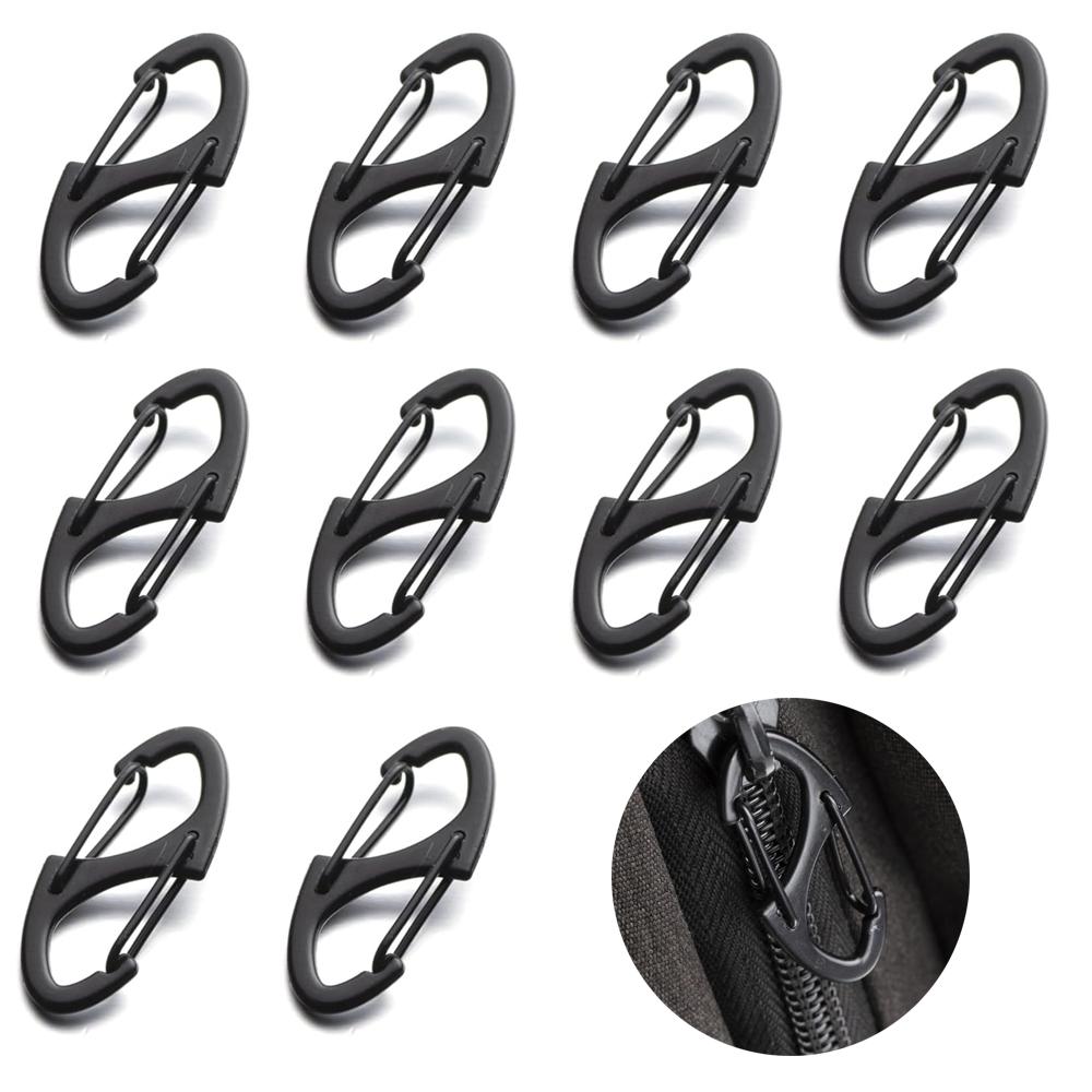 10 шт. черных фиксирующих зажимов-молний для рюкзака, дорожного чемодана, замок-молния, защита от кражи