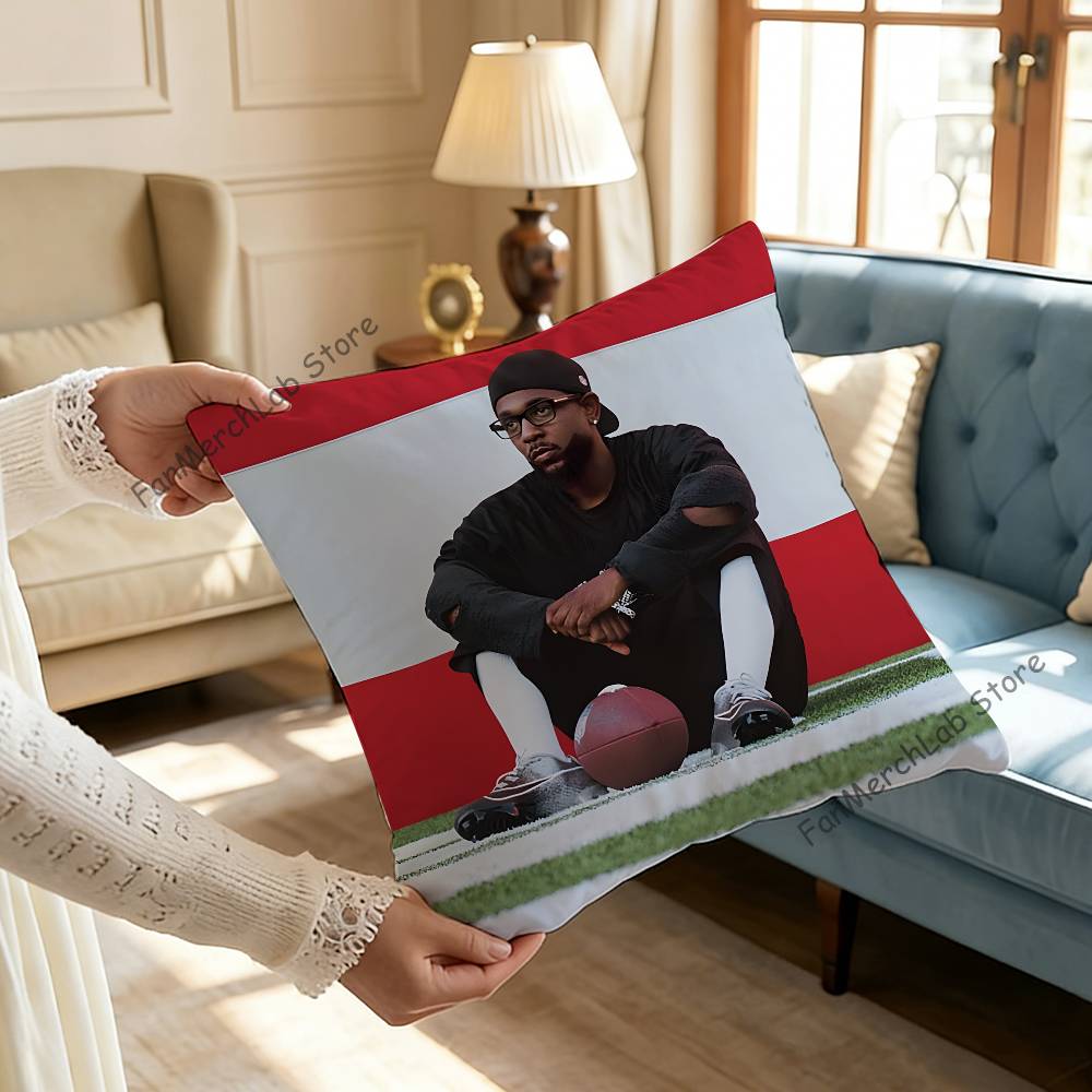 KKendrick Rapper IIamarS Pillow Covers Cartoon Sofa Decorative Home Doublesided Printing Short Plush Cute Cushion Cover