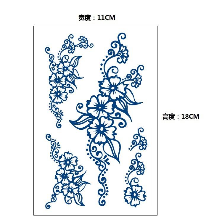 Постепенное изменение геометрический травяной сок лиса кит русалка имитация татуировки наклейка, переводная наклейка на воду