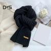 Winter Scarf Solid Color Thickened Warm Knitting Scarf Men Women Long Neck Wrap Garment Clothing Accessories