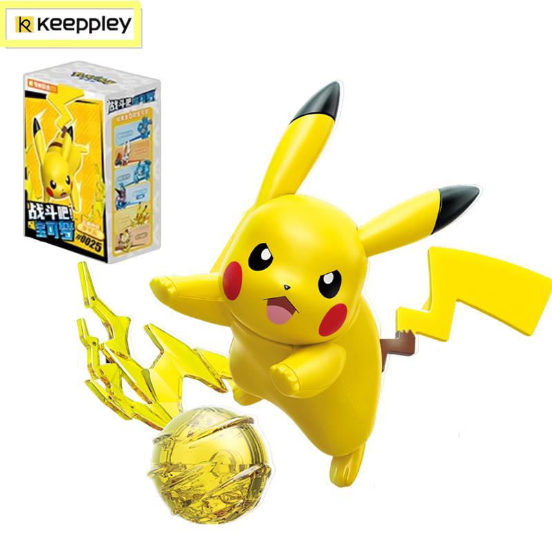 Keeppley Pokemon Блоки для битвы Лукарио Чаризард Мьюту Бластойз Грениндзя Сборная 3D Модель Мини Фигурки из Кирпичиков Игрушки