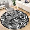 1PC Dragon Pattern Office Round Rug, Non slip, Soft and Durable Office Rug for Interior Decoration, Perfect for Office