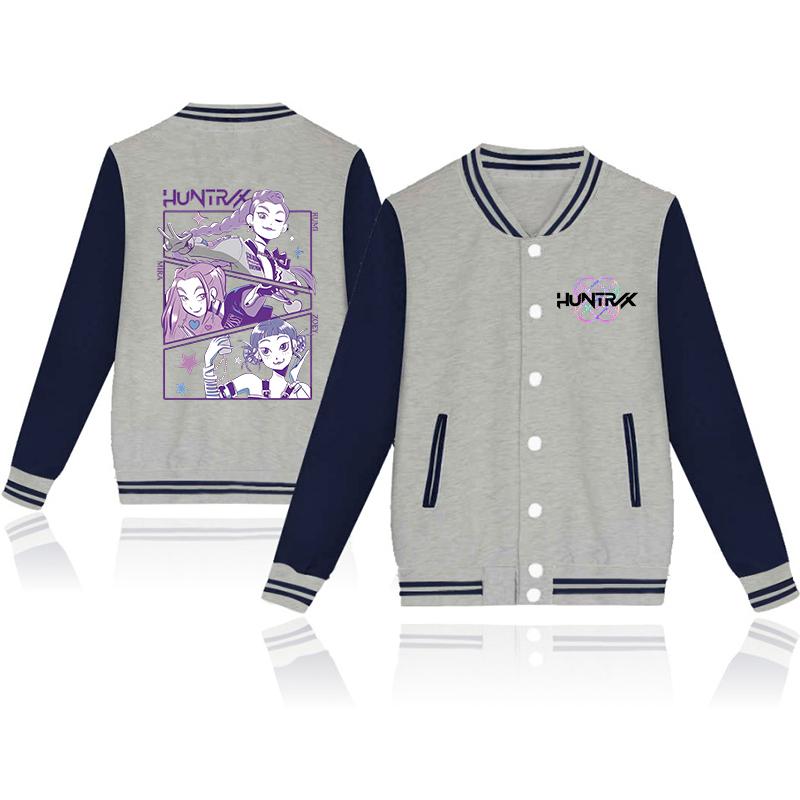 Новая K-pop куртка-бомбер «Охотники на демонов» осенне-зимний флисовый спортивный костюм аниме бейсбольная форма для женщин и мужчин трикотажные топы с длинным рукавом