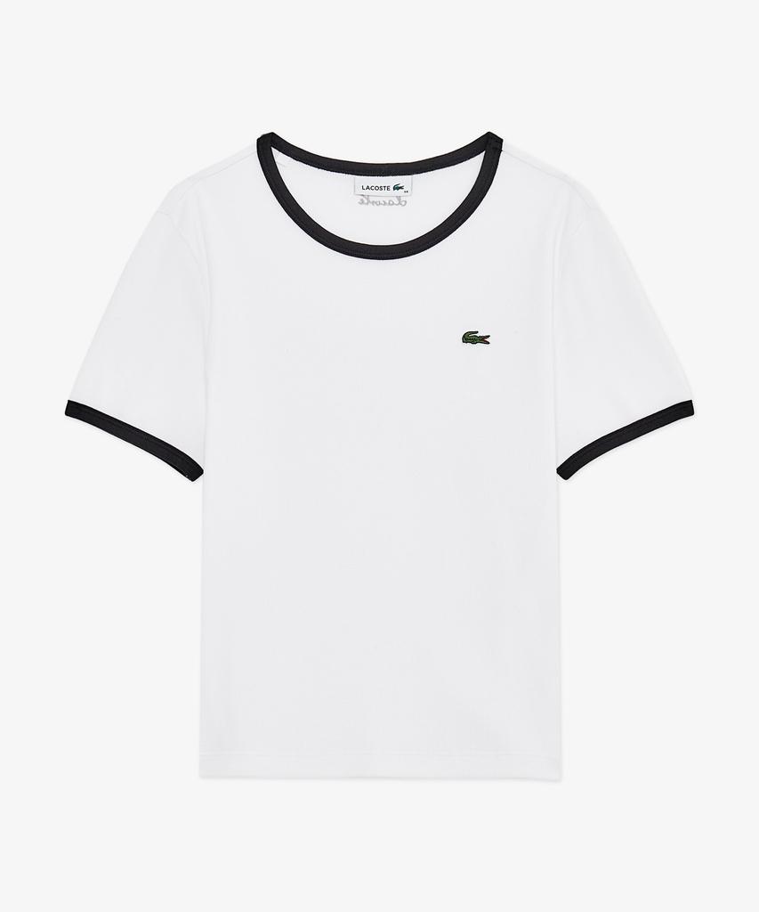Женская футболка с коротким рукавом и контрастной отделкой воротника LACOSTE Tf902E-56G 001