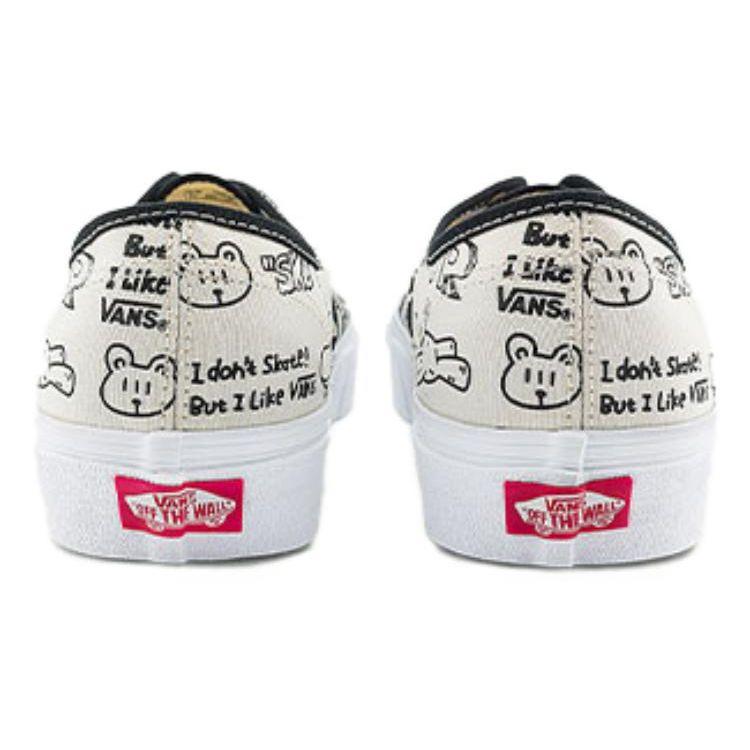 Vans Nuttsh X Аутентичная Ретро Уличная Мода Низкие Кеды Холщовые Унисекс Кроссовки Черные Белые VN0A5KS9BPR