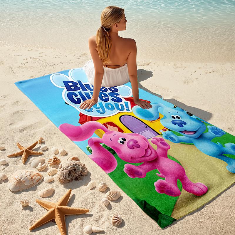 1pc Pistas da Blue Blue’s Clues1 Beach Towel, Comfortable and Thick, and Swimming/Bath/Picnic/Camping Towel, Suitable for Seaside Beaches