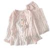 Girls Cotton Pajama Set Long Sleeve Loose Sleepwear Cartoon Print Home Wear Kids 8 Years