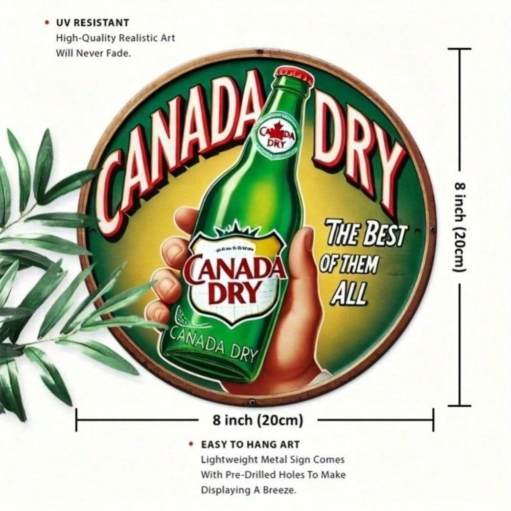 Металлическое Настенное Искусство Винтажная Вывеска Canada Dry 8x12 Дюймов Алюминиевый Ретро Плакат для Бара