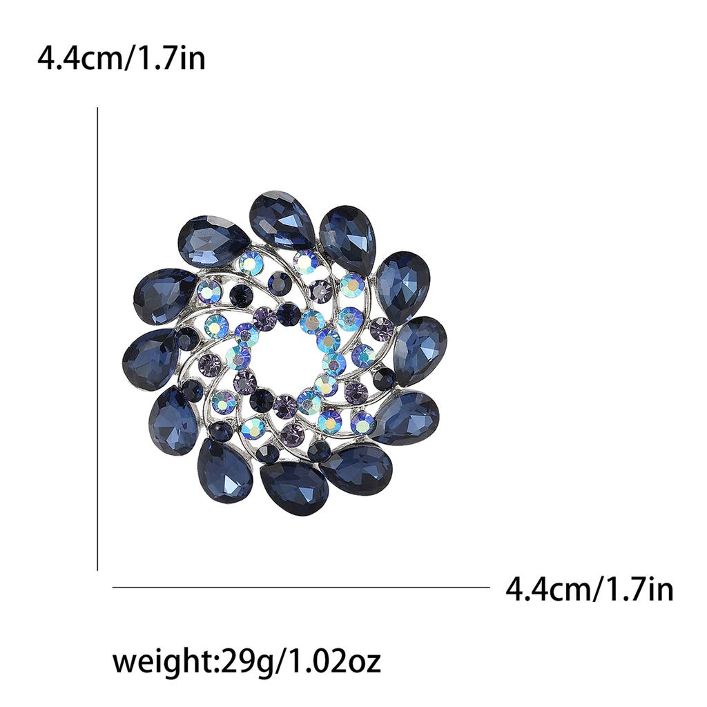 Модная ретро-брошь в виде спирального цветка со стразами, элегантный темпераментный женский костюм, пальто, корсаж, ювелирные изделия, булавка
