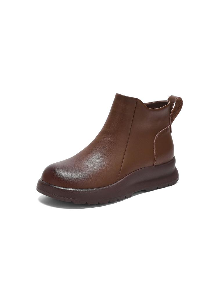 Кожаные ботинки Мартин на платформе женские 2025 новые осенне-зимние ретро челси черные универсальные маленькие короткие ботинки