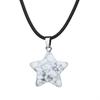 Natural stone star pendant, Xiuyu, blue patterned stone, pentagram necklace, jewelry