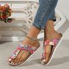 Ladies Shoes  Flip Flops Women's Slippers Outdoor Casual Slippers Women Print Round Toe Flat with Plus Size Buckle Sandals