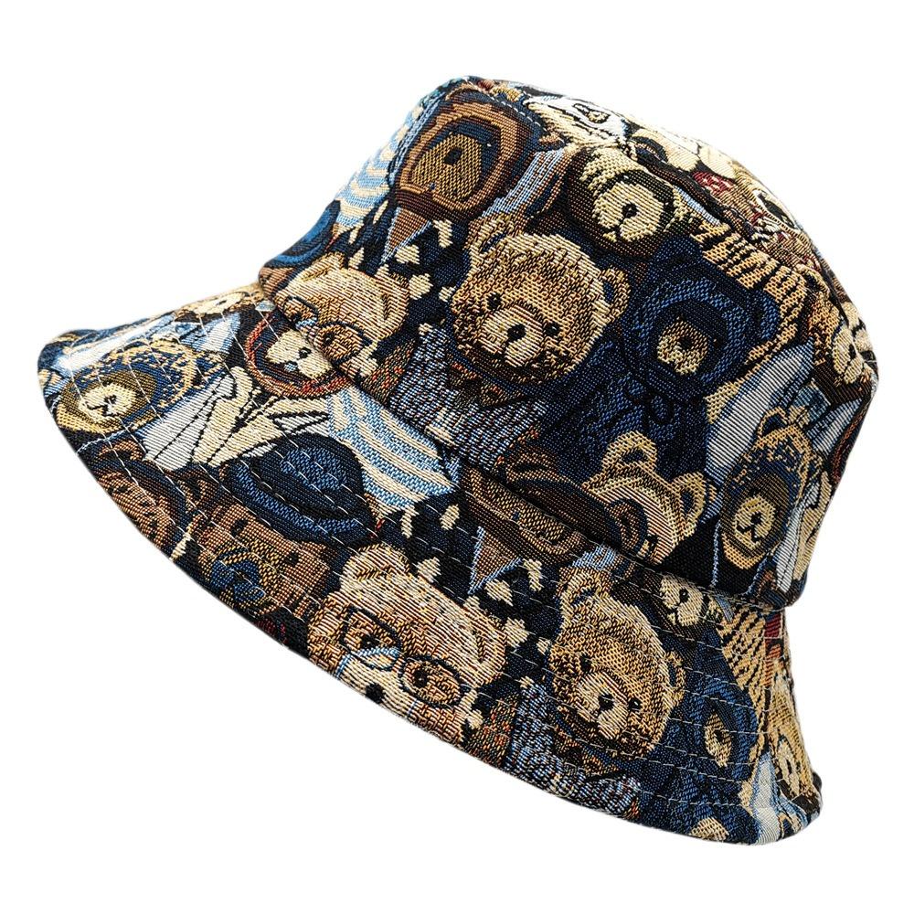 Cotton Hemp Cloth Fisherman Hat Jacquard Basin Hat Cute Sun Protection Hat Women