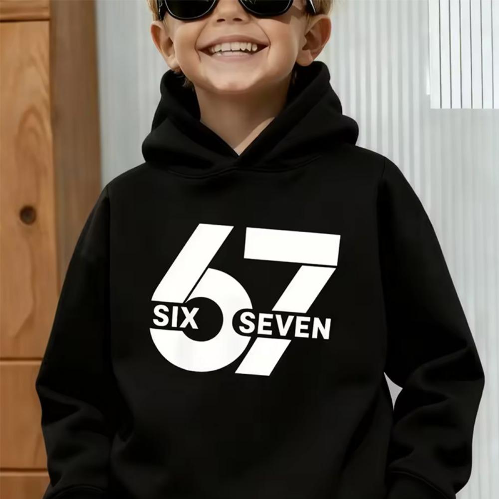 Spring Autumn Unisex Graphic Fun 67 Men's Hooded Pullover Sweater Long-sleeved Stylish Street Style Long-sleeved Women Clothing Top