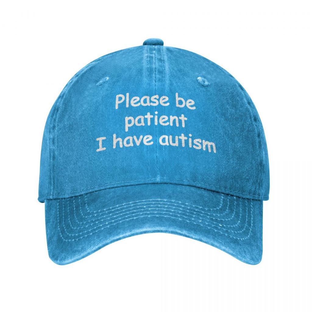 Vintage Please Be Patient I Have Autism Baseball Caps Unisex Style Distressed Washed Snapback Hat Outdoor Summer Hats Cap