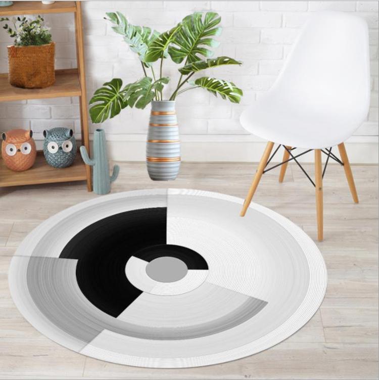 Round Carpet Nordic Modern Geometric Print Home Decor Hanging Basket Foot Mat Study Chair Floor Rug Living Coffee Table Carpets