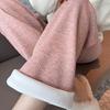 [0г бархатный имитация кашемира] Брюки с широкими штанинами на кулиске женские зимние с высокой талией теплые вязаные прямые брюки с бархатом и толще