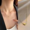 New 2024 Summer Women's Titanium Steel Irregular Heart Necklace - Short, Light, Luxury Clavicle Chain Jewelry