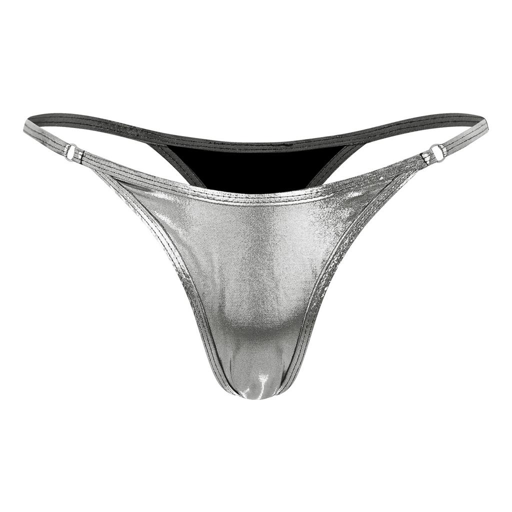Womens Metallic G-String Thongs Low Rise Micro Briefs Sexy Lingerie Underwear