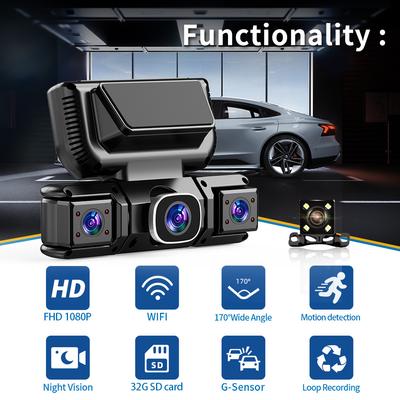 НОВЫЙ 4-канальный WIFI 360 градусов автомобильный видеорегистратор 1080P видеорегистратор видеокамера для приборной панели ночное видение 24H комплект для аппаратной установки камера заднего вида автомобиль