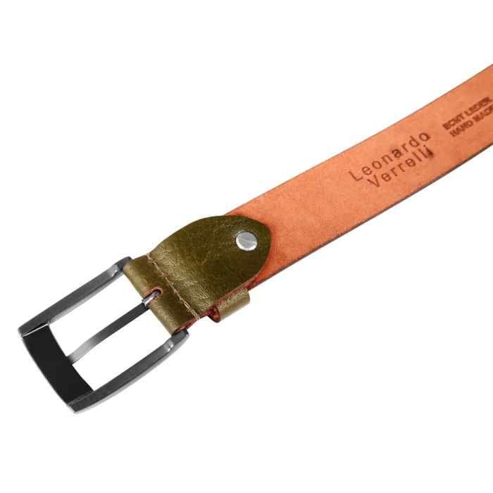 Ceinture - LEONARDO VERRELLI - LV0045 - Cuir véritable - Vert - Longueur 130 cm