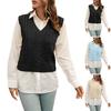Women's FashionSolid Color Sweater Vest Outer Wear Inner Knitted Sweater