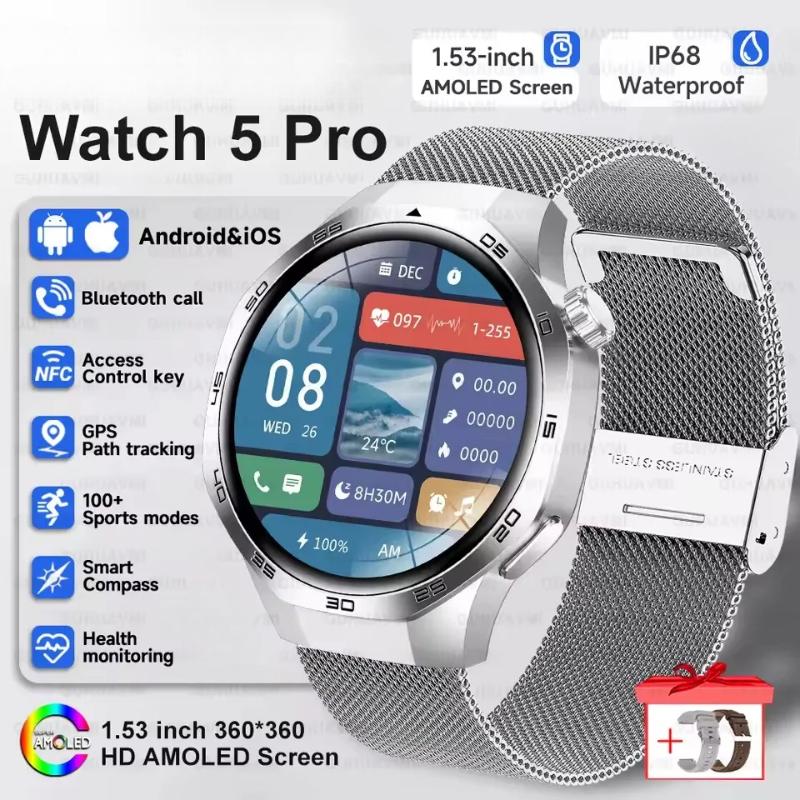 2025 Новые Смарт-часы с Bluetooth-звонком для мужчин, AMOLED HD большой экран, пульсометр, NFC, водонепроницаемость IP68, спорт, беспроводная зарядка для Xiaomi