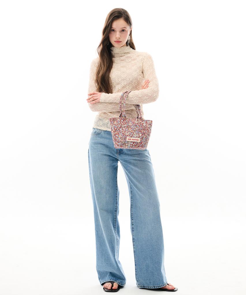 Чемодан-сумка Shopper Vintage [Цветочный-Коричневый]-Мини