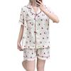 New cloud cotton new three-piece set sweet and cute Hello Kitty cartoon cardigan pajamas loungewear set