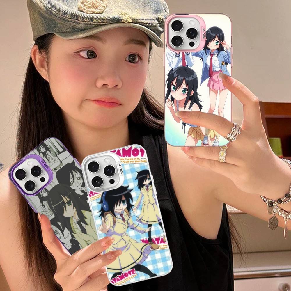 Чехол для телефона Watamote K-Kuroki T-Tomoko для IPhone 17 16 15 14 13 12 11 Pro Max Цвет Черный Матовый Чехол