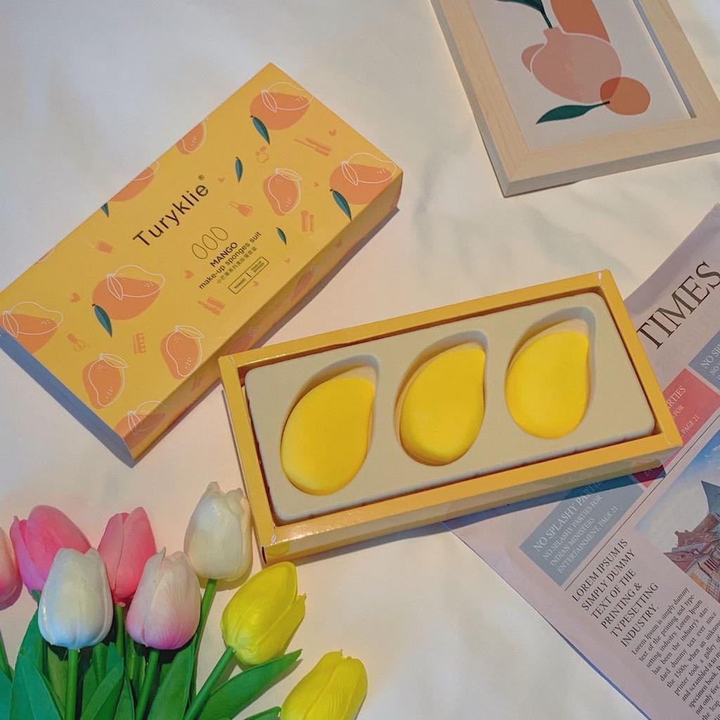 Набор яиц красоты серии Манго без пудры, губка, яйцо, точный инструмент для макияжа