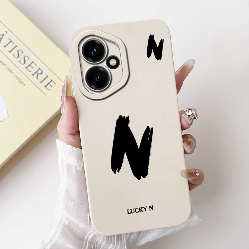 For Honor 400 5G 6.55" Case Fashion Lucky Letters A-Z Soft Silicone Cover For Huawei Honor400 5G DNY-NX9 Phone Shell Bumper