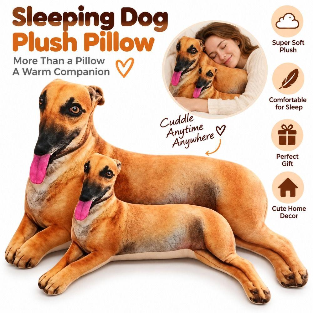 Huggable Greyhound Plush Toy PP Cotton Filling Hug Pillow Durable Dog Stuffed Doll Sofa Bed Decor