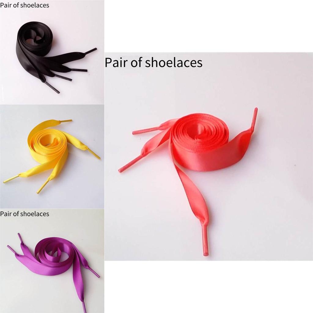 Цветная полиэстеровая лента шнурок для кроссовок атласная конфетного цвета плоская шнуровка