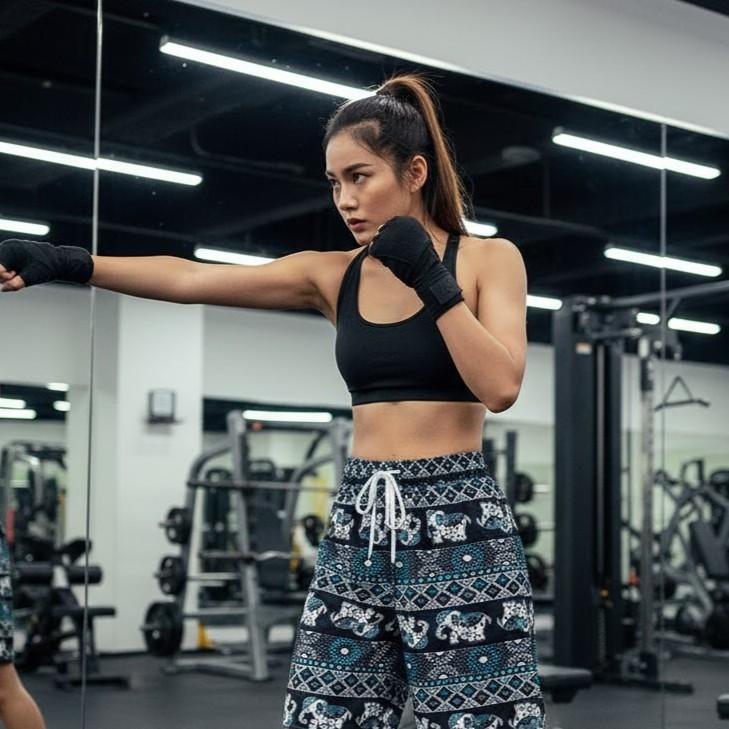 Слоновий Принт Боксерские Шорты Муай Тай Кикбоксинг Тренировочные Эластичный Пояс Быстросохнущие Единоборства Боксерские Унисекс Мужские Женские Для Тренировок Уличная Одежда